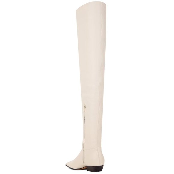 KHAITE Marfa Classic Flat Over The Knee Boots in Off White 41 Womens Thigh High - Picture 2 of 16